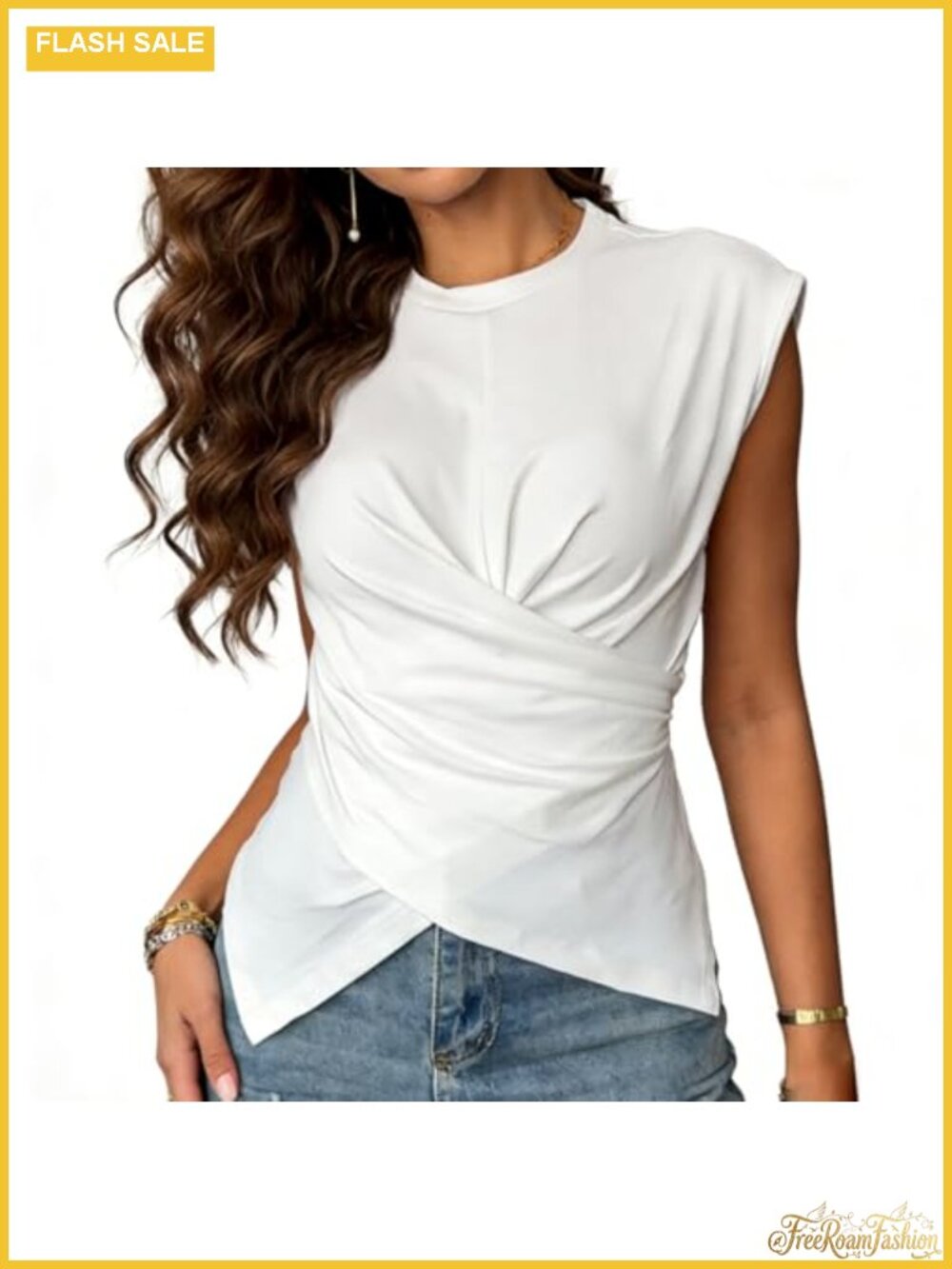 Y2K Front Twist Tank Top Tie Back Wrapped Irregular Hem